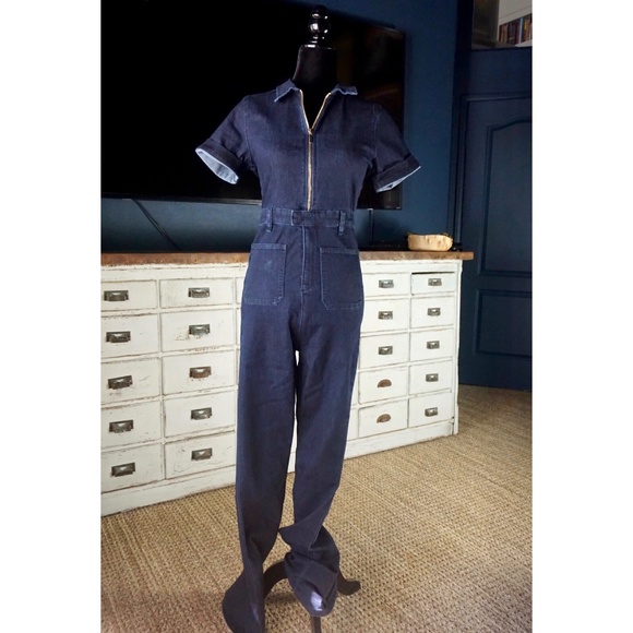 WeWoreWhat Pants - WeWoreWhat Denim Fitted The Jumpsuit NWT New S